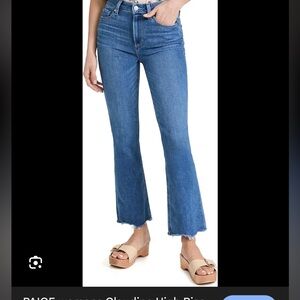 PAIGE Claudine High Waist Frayed Hem Flare Jeans (Seine) size 28